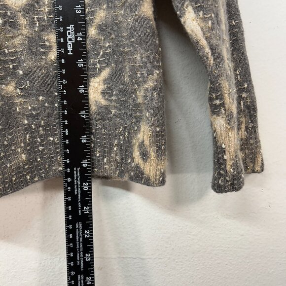 St John Couture ladies Cardigan sweater medium gray brown gold animal metallic - Picture 10 of 12